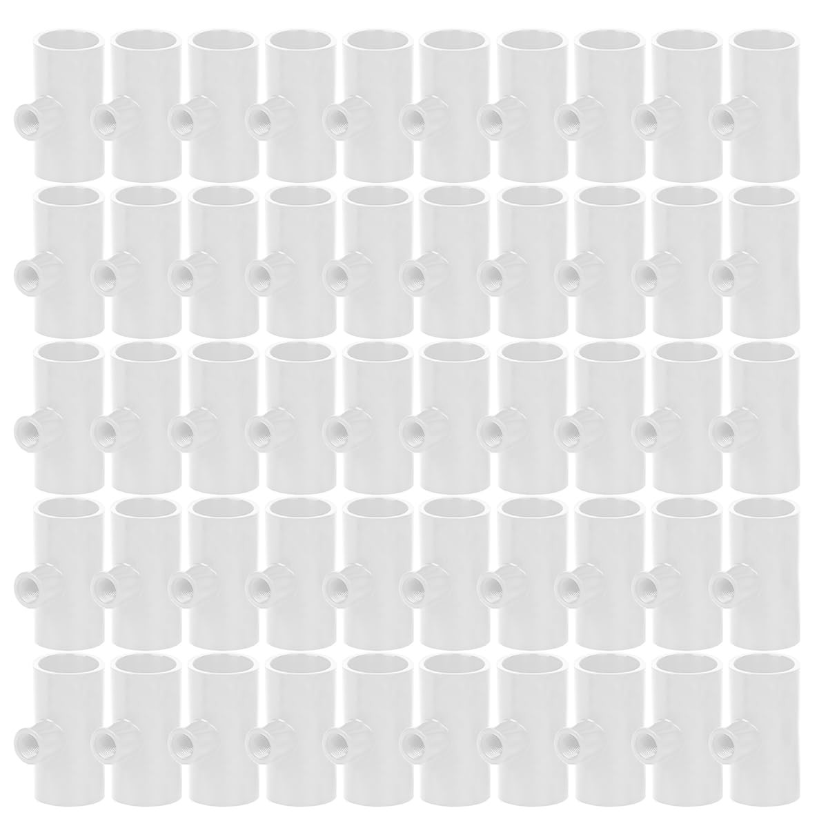 50 Pack Chicken Waterer PVC Tee Fittings, PVC Tee Fitting for Threaded Poultr...