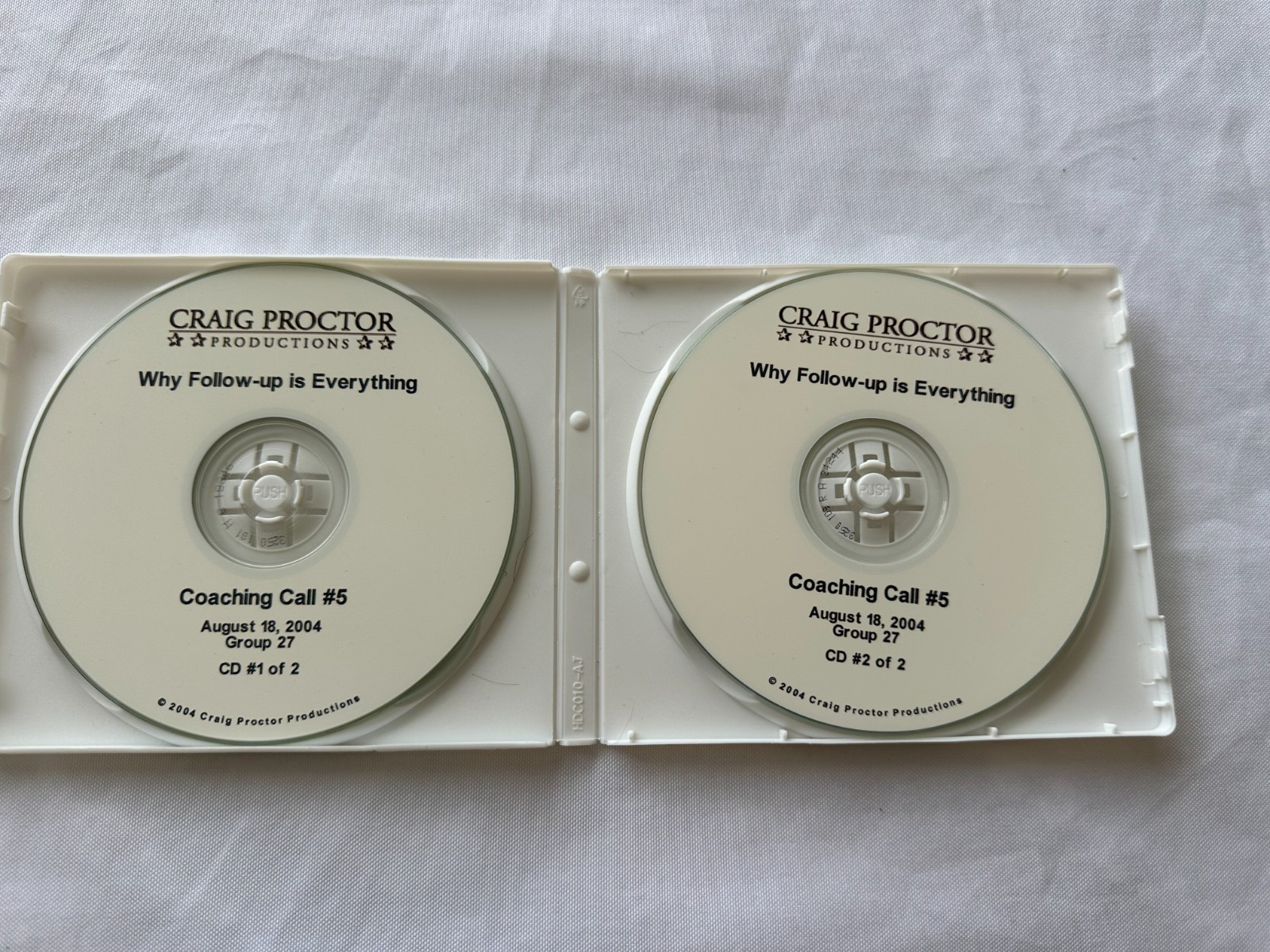 CRAIG PROCTOR - "WHY FOLLOW UP IS EVERYTHING" - TWO REAL ESTATE COACHING CD'S!