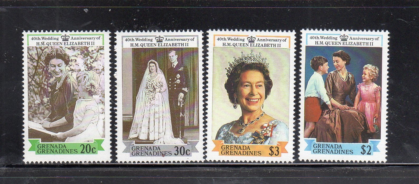 GRENADA GRENADINES #934-937 1988 QEII WEDDING ANNIV. MINT VF NH O.G 