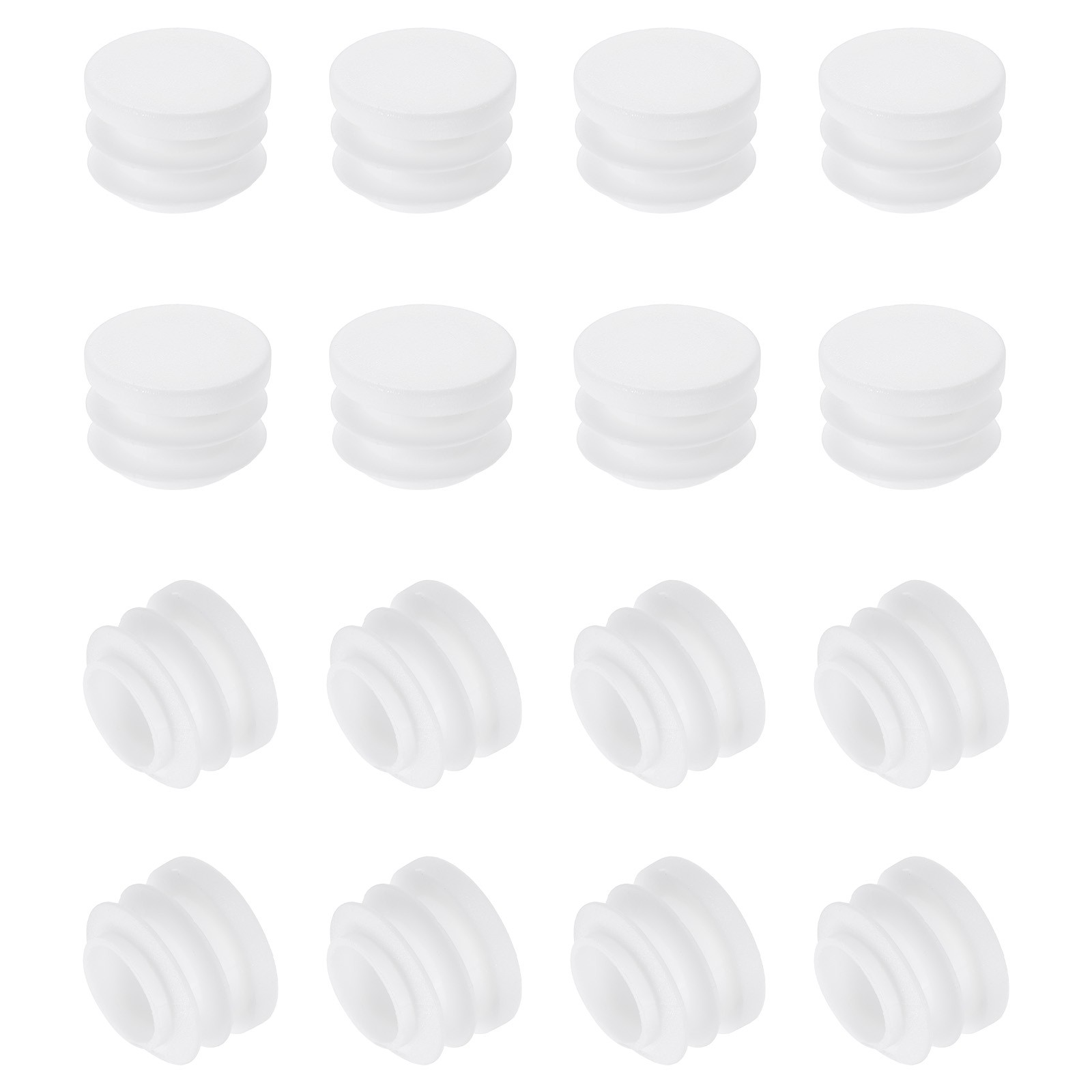 Round Plastic Plug, 16 Pcs  3/4 Inch/19mm Tubing Insert End Caps, White