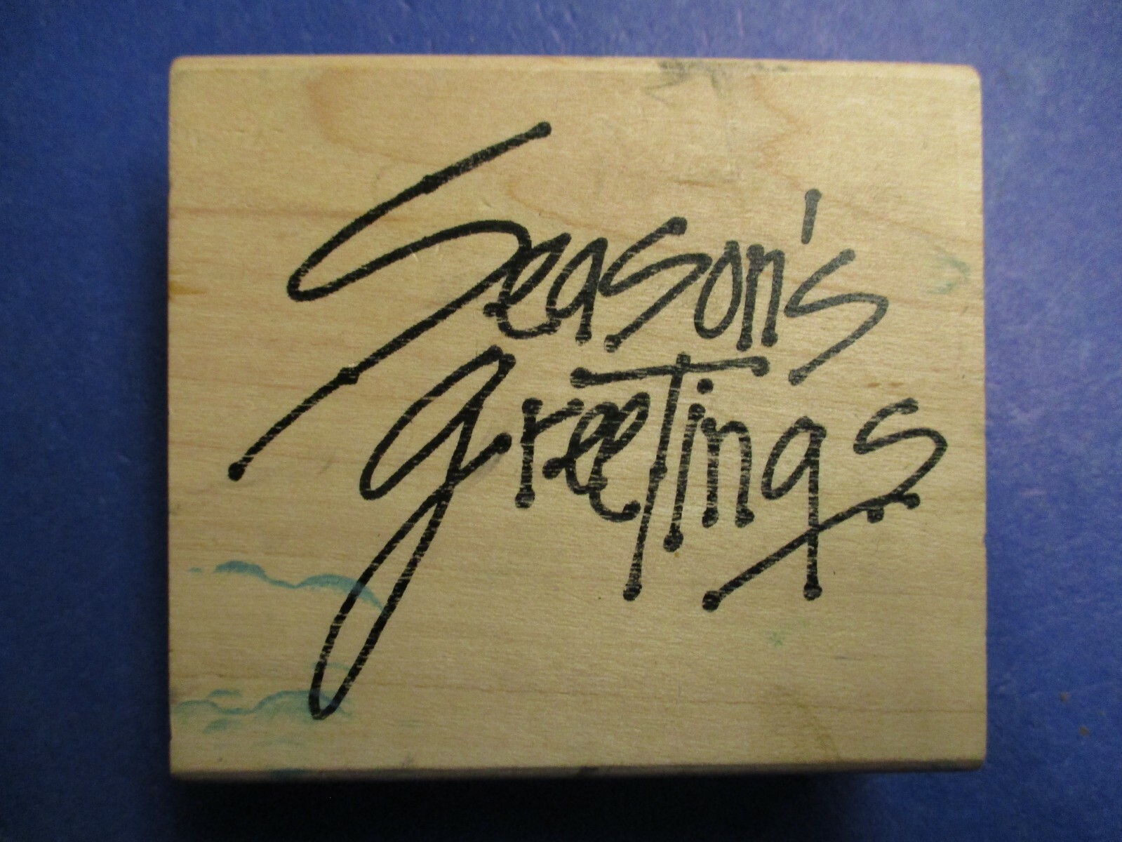 ANNETTE WATKINS SEASONS GREETINGS RUBBER STAMP WOOD MTD G1525