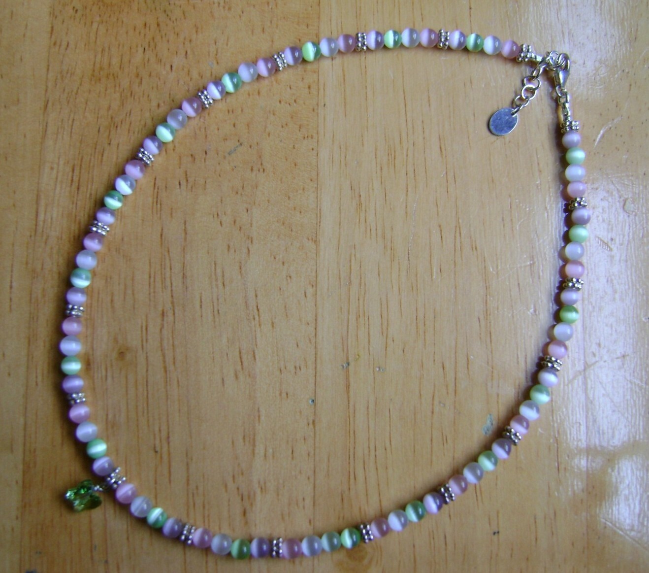 Girls Made With Swarovski Crystal Green Butterfly Charm Beads Necklace Size M