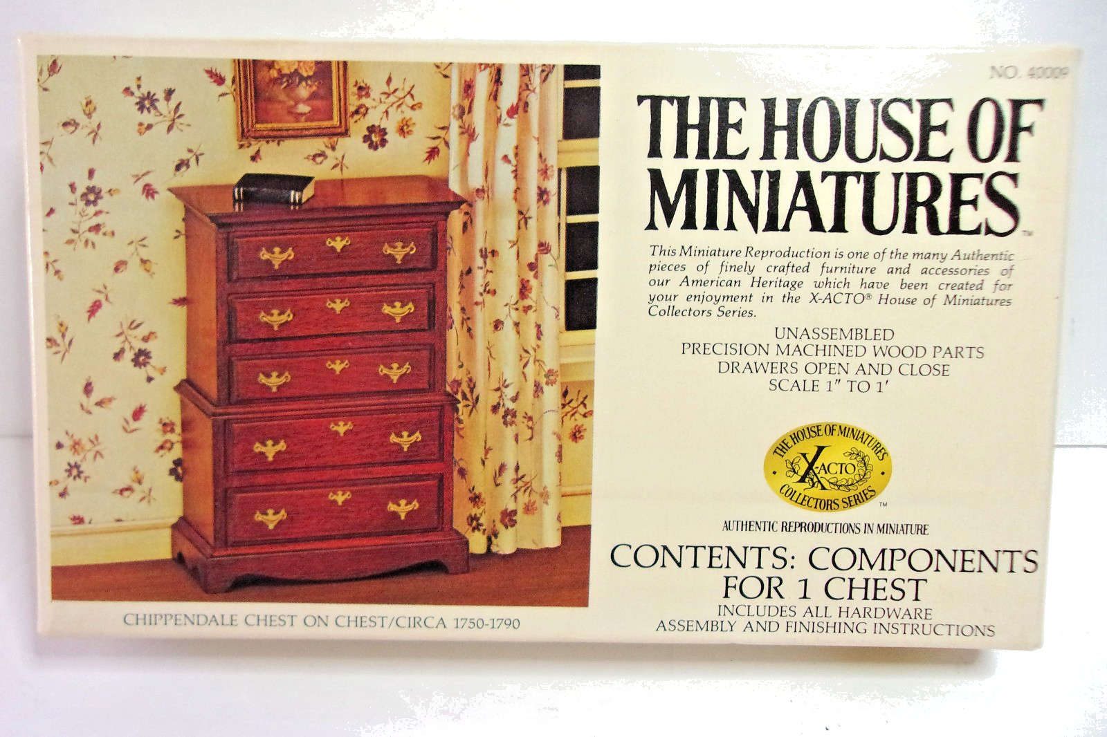 THE HOUSE OF MINIATURES CHIPPENDALE CHEST ON CHEST UNASSEMBLED KIT  NEW IN BOX