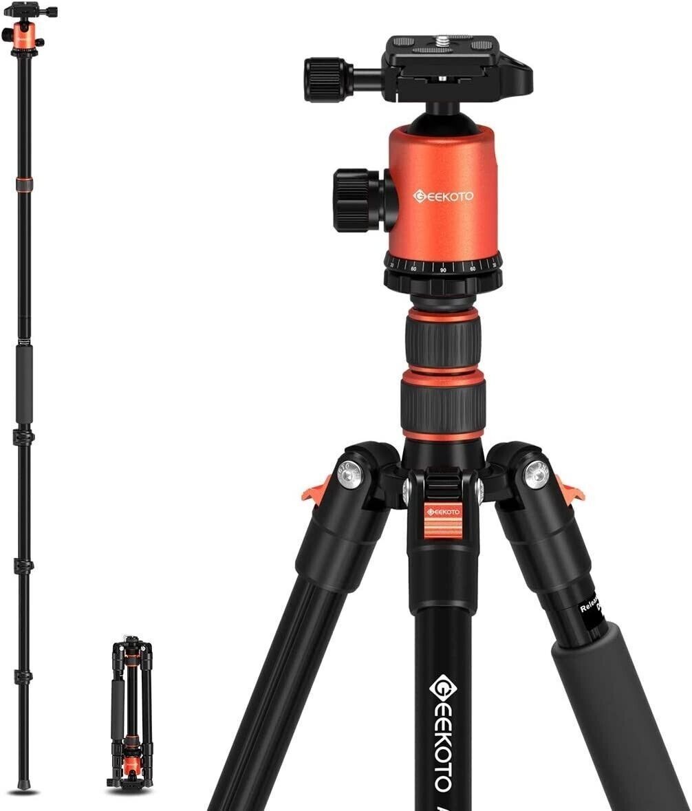 77''  Tripod, Camera Tripod for DSLR, Compact Aluminum Tripod