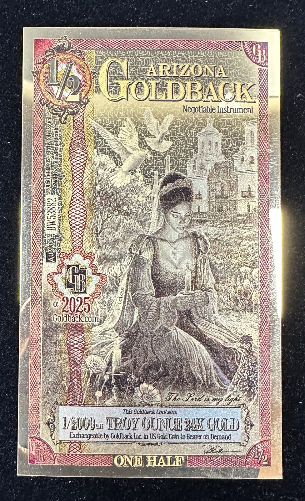 5 Goldbacks Arizona 1/2 Goldback 2025 Alpha Aurum Gold Notes