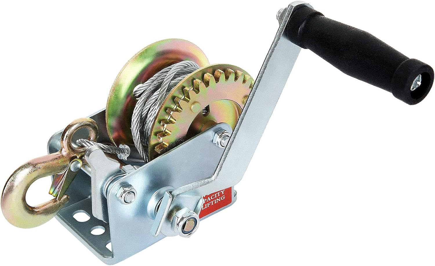 Aselected 800Lbs Capacity Heavy Duty Hand Winch, Crank Strap Gear Boat Winch wit