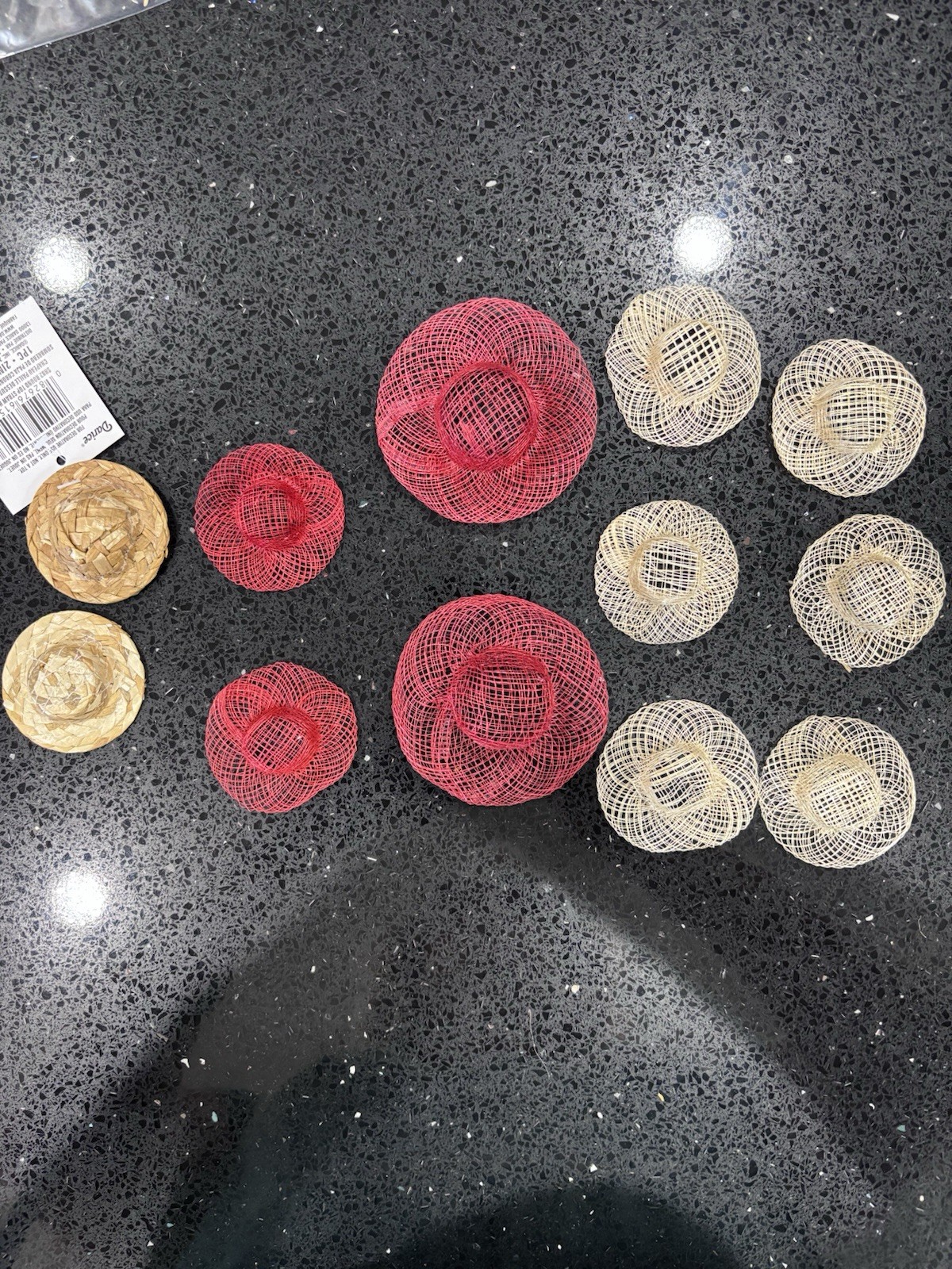 Mixed Lot Of 12 Miniature Hats 2”-3” Crafting, Dollmaking