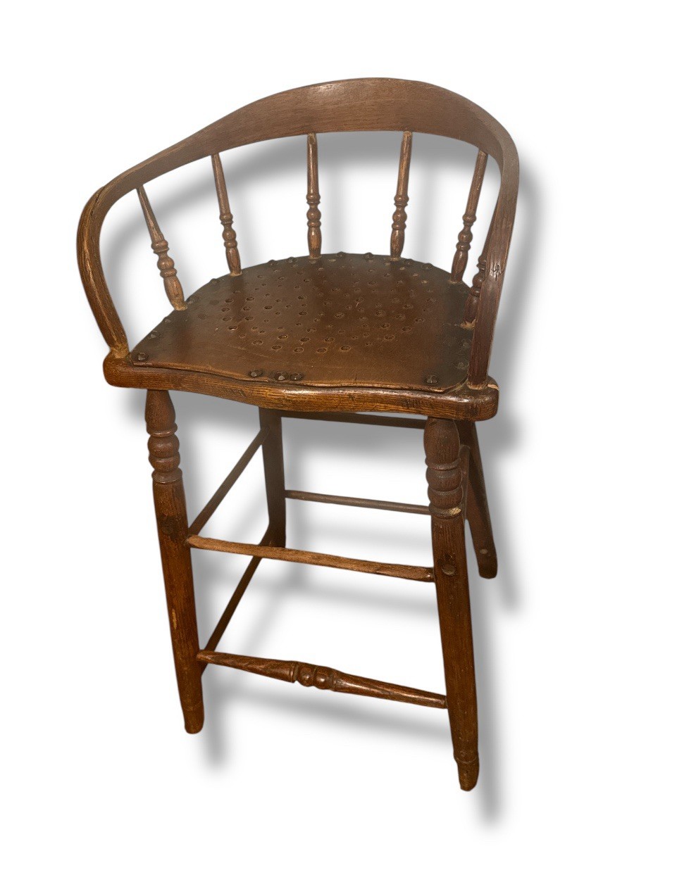 Antique Vintage Child Windsor Captains Chair – Spindle Back Early American Style