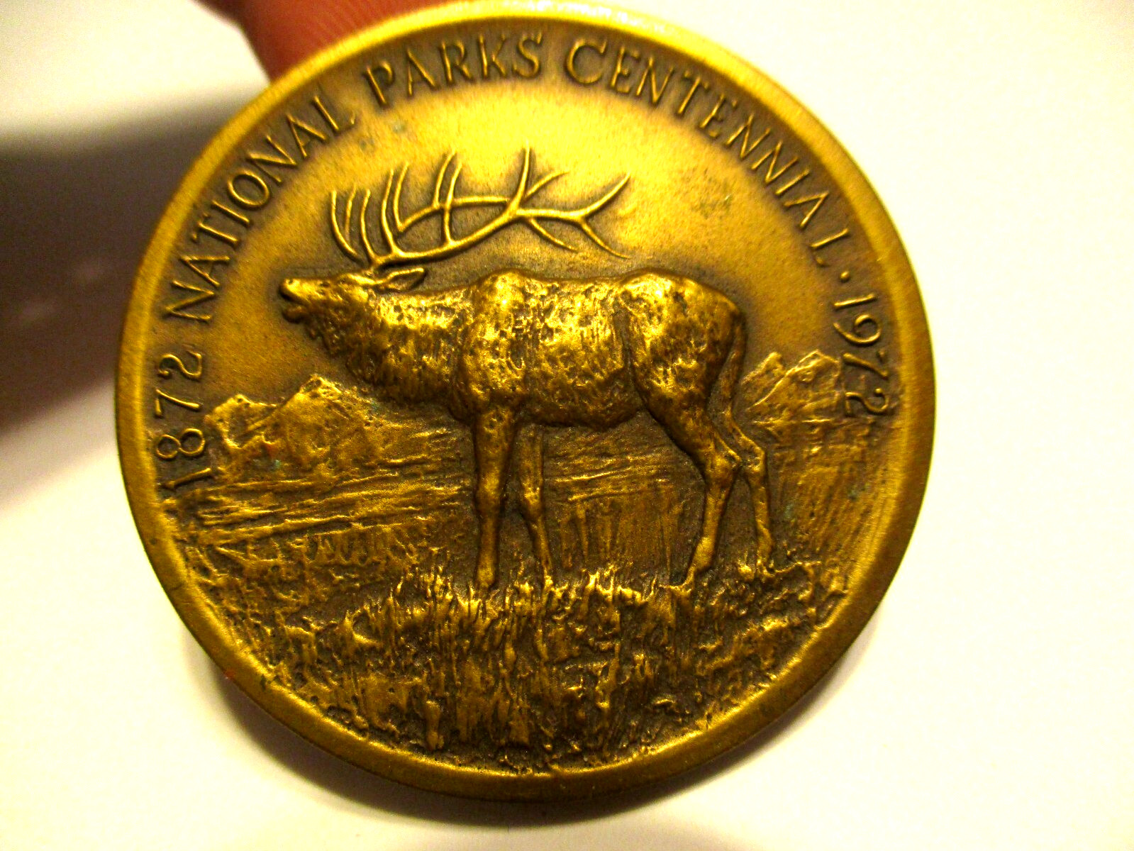 1872 NATIONAL PARKS CENTENNIAL 1972 ELK BRONZE OLYMPIC NATIONAL PARK MEDALLION