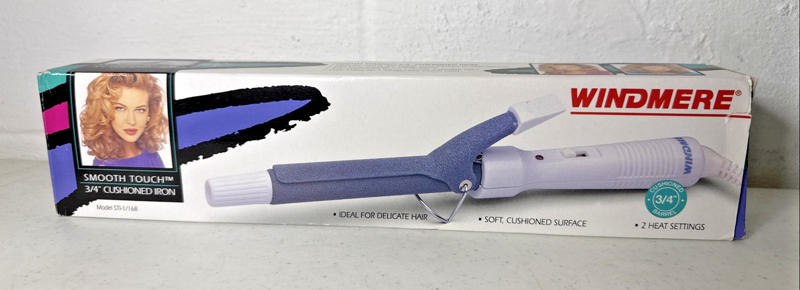 NIP Vtg Windmere SMOOTH TOUCH  3/4 CUSHIONED BARREL Curling Iron 2 Heat Settings