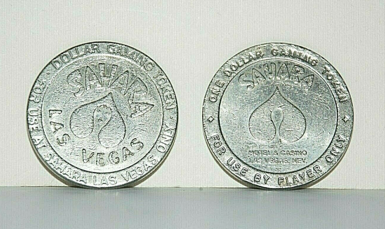 SAHARA Corp Casino Gaming Slot Machine Tokens Las Vegas Nevada $1 Coins Money