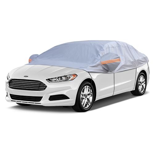 Half Car Cover Top, Windshield & Sunroof Cover for Ice Sedan(see size table)