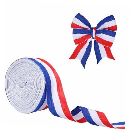 Red White and Blue Ribbon, 1.5 in x 26.2 Yds Patriotic American Independence 