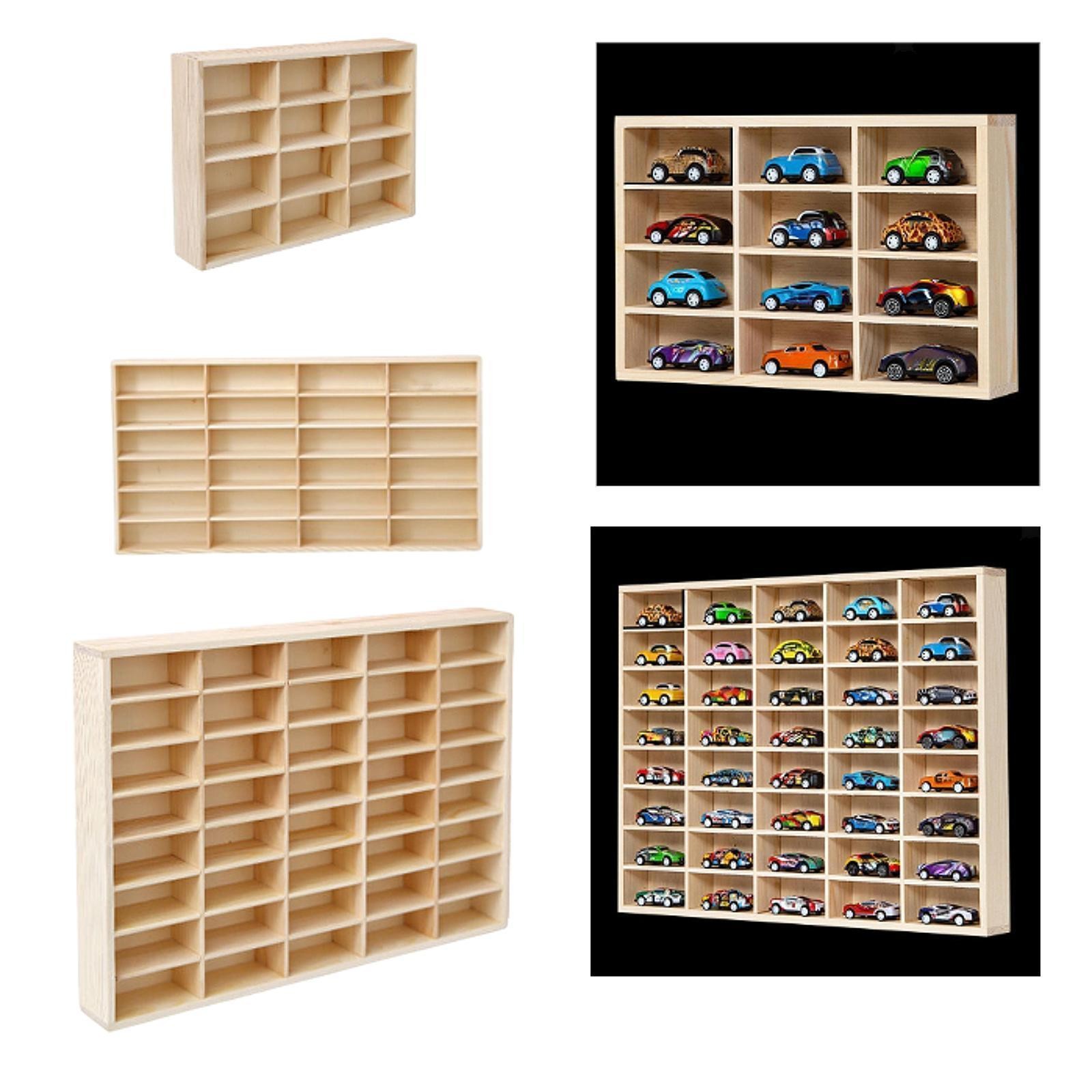 Wooden Storage Divider Box Showcase Display Holder Organizer Tabletop Box for