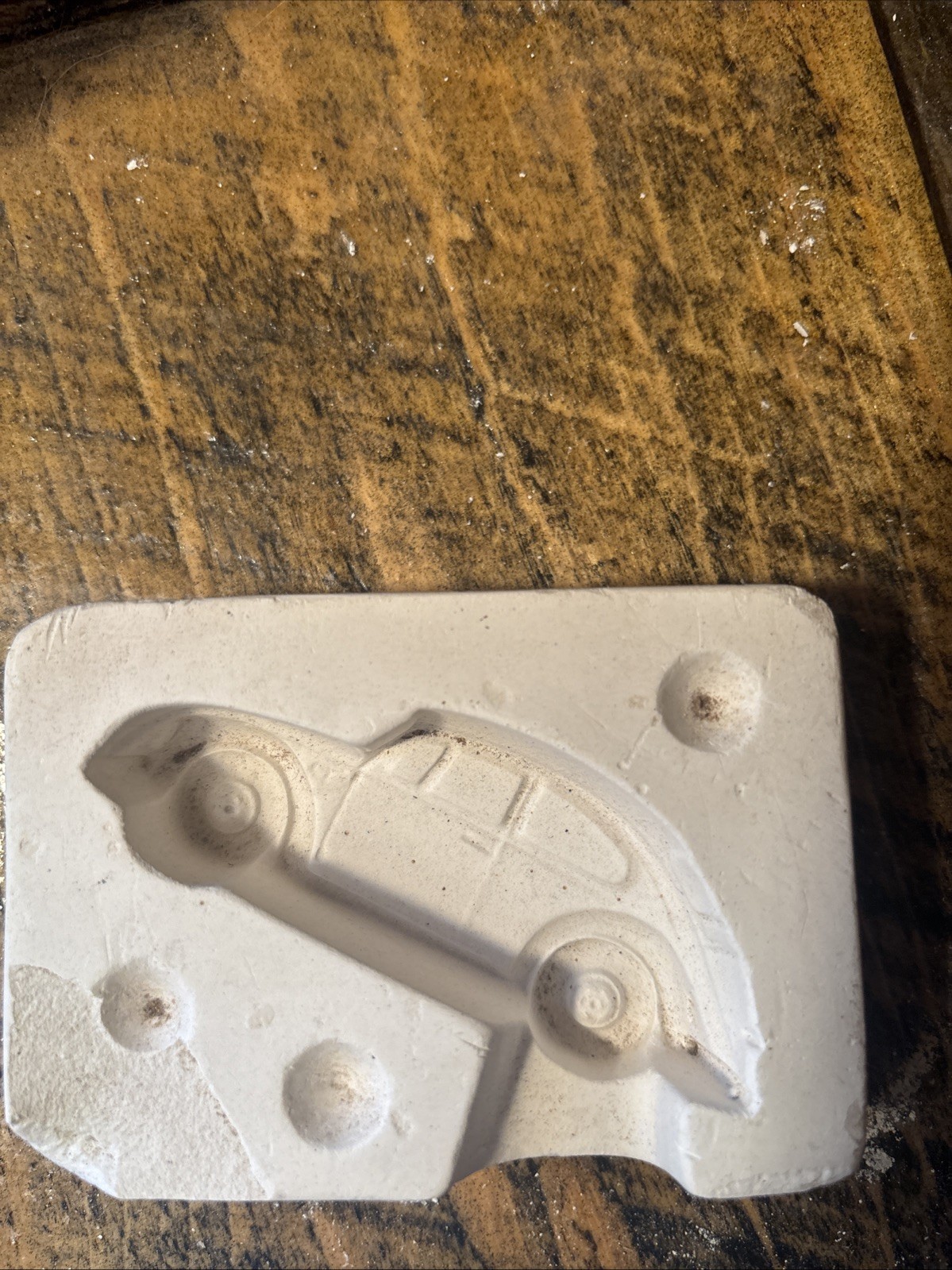 Duncan TM-5 Ceramic Slip Mold Miniature Speed Car Figurine Vintage Pottery 1975