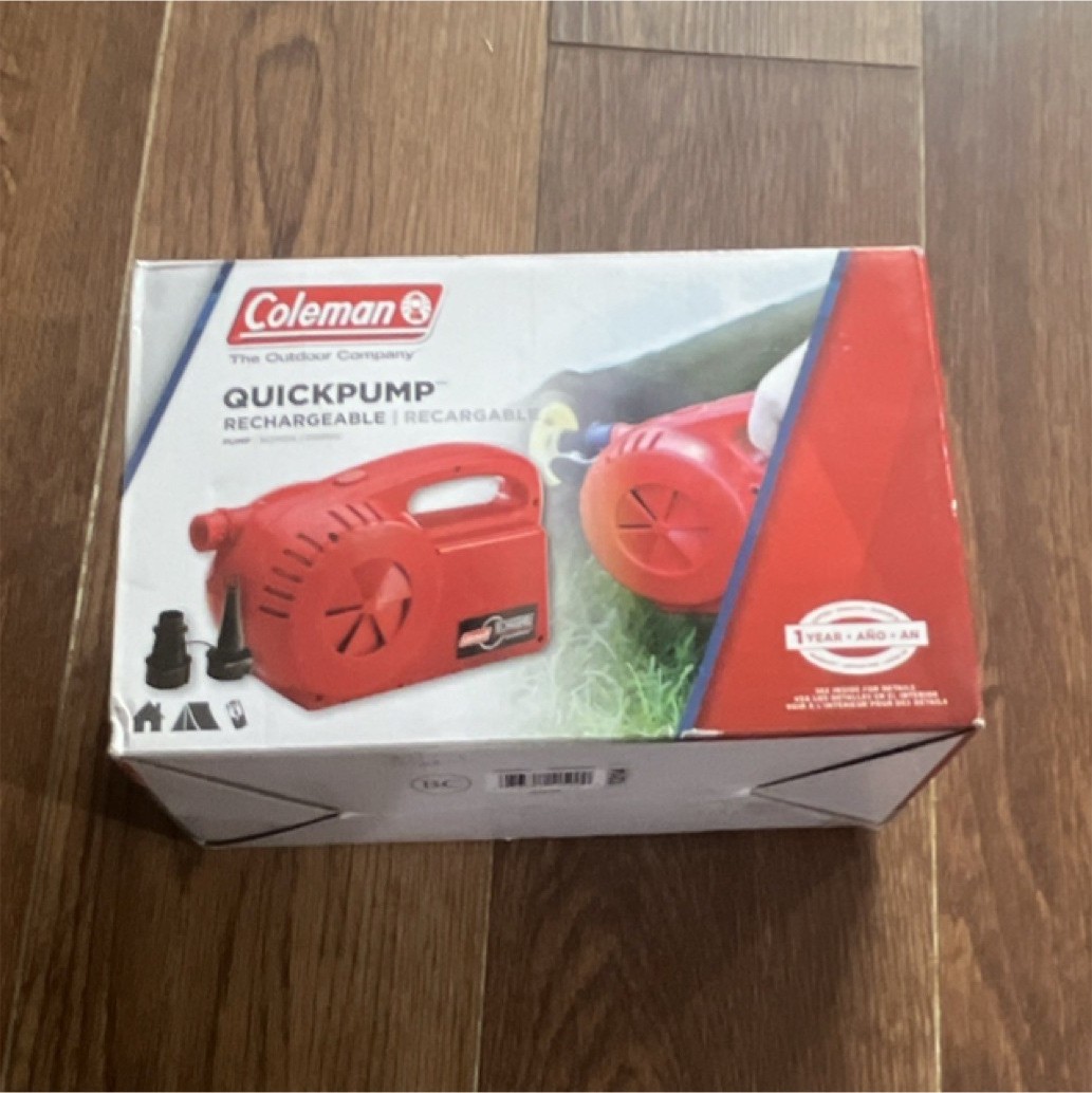 Coleman Quickpump Rechargeable Electric Cordless Inflator Deflator Red Camping