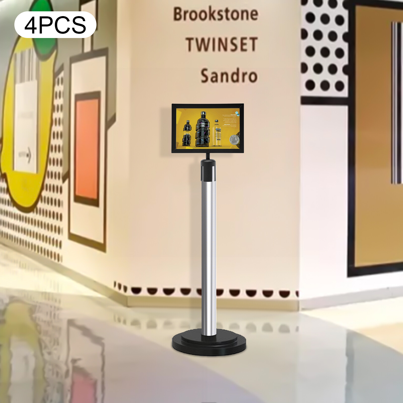 4 Pcs Sign Holder Poster Landscape Display Double Sided Sign Frame Baking Paint