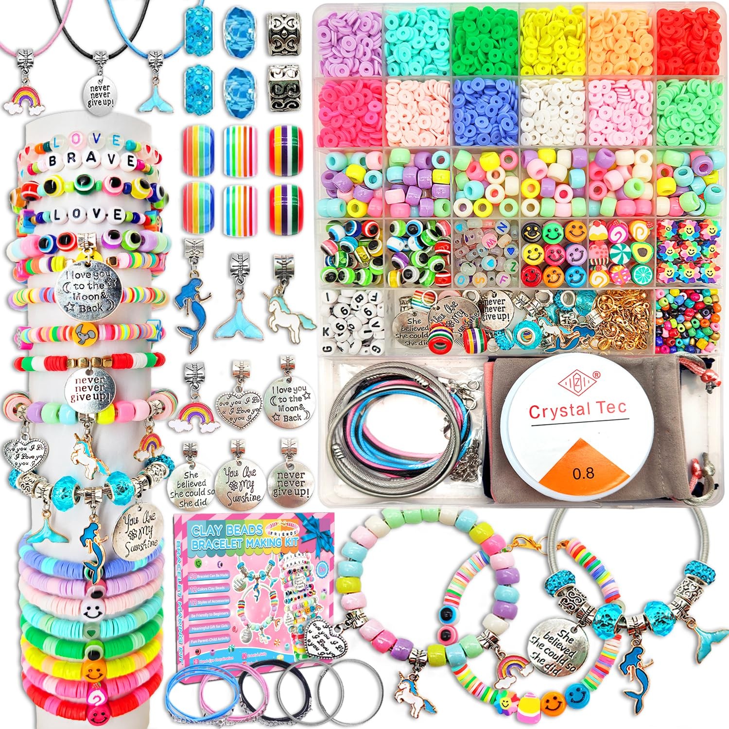 Girls Toys Bracelet Making Kit -3400pcs Charm Jewelry Making Kit Supplies,Uni...
