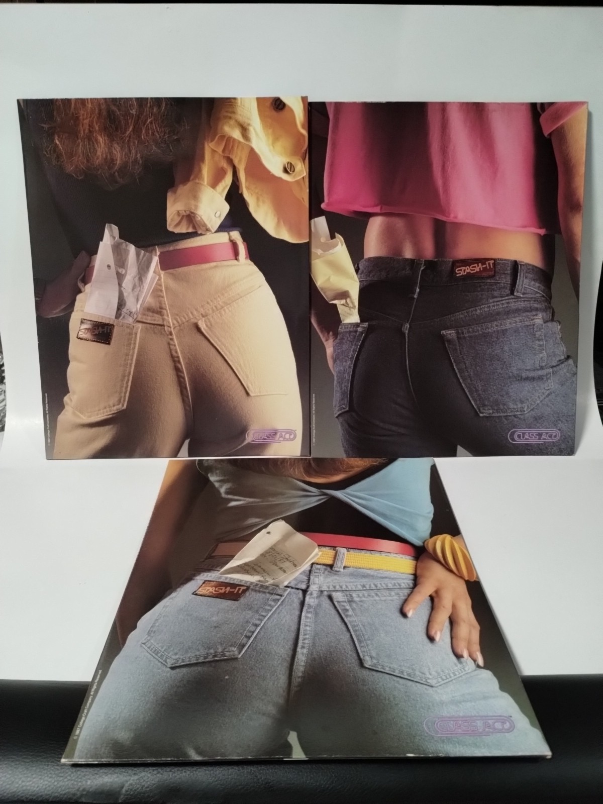 Class Act Stash It Butt Pocket Folder For Trapper Keeper Vintage 1987 Lot Of 3