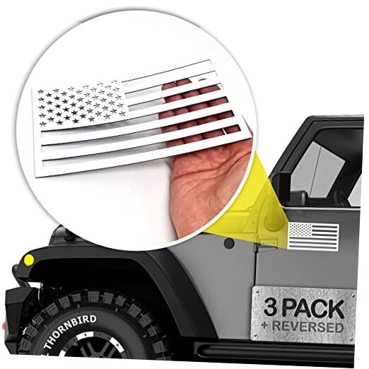 Premium American Flag Magnets for Trucks and Cars (3 Pack) + Bonus White