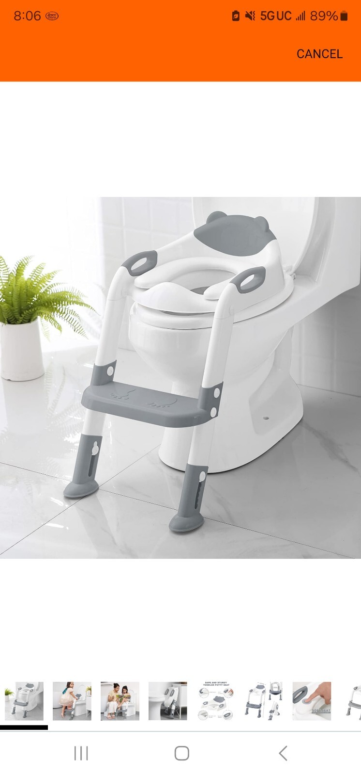 Toilet Potty Training Seat with Step Stool for Kids Toddlers-Comfortable
