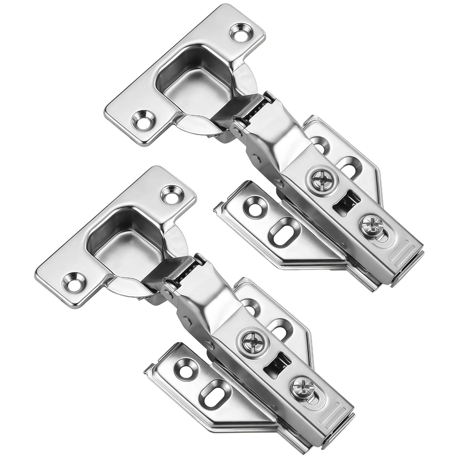 40 PCS 20 Pairs Frameless Soft Close Half Overlay Cabinet Hinges 35mm Cup