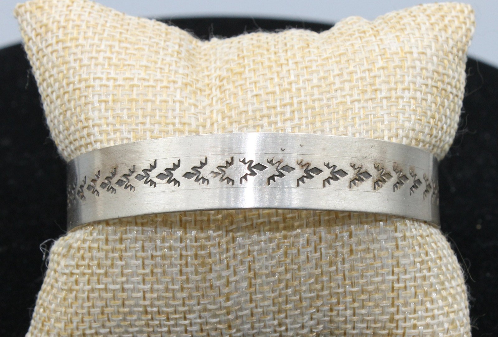 Navajo Sterling Silver Stamped Bangle Bracelet
