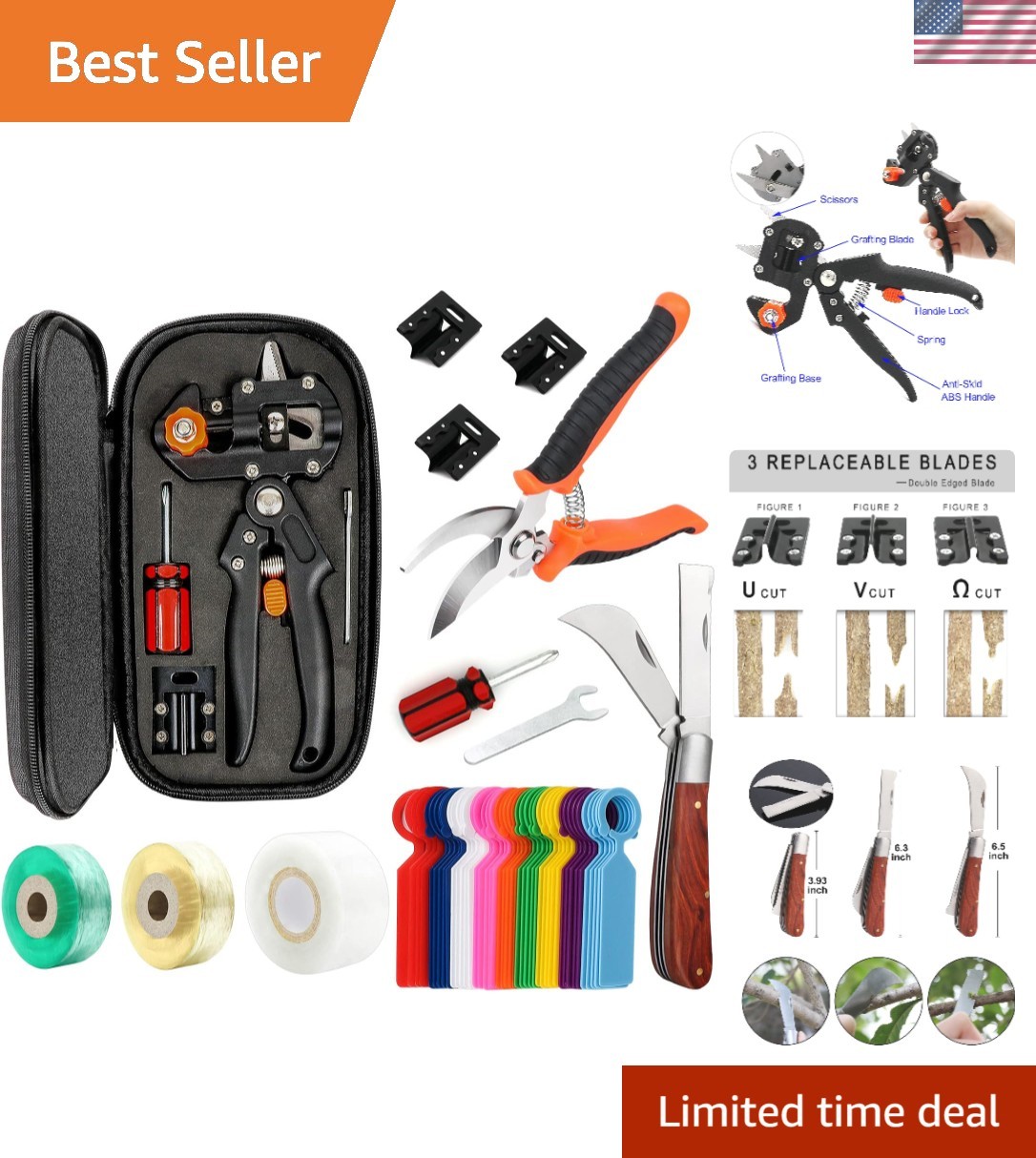Upgrage Garden Grafting Tools, 2 in 1 Garden Pruning Tools Including Grafting...
