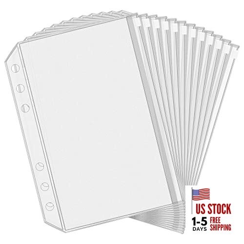  12PCS A5 Binder Pockets 6 Holes Budget Cash Envelopes for Budgeting, A5 Size