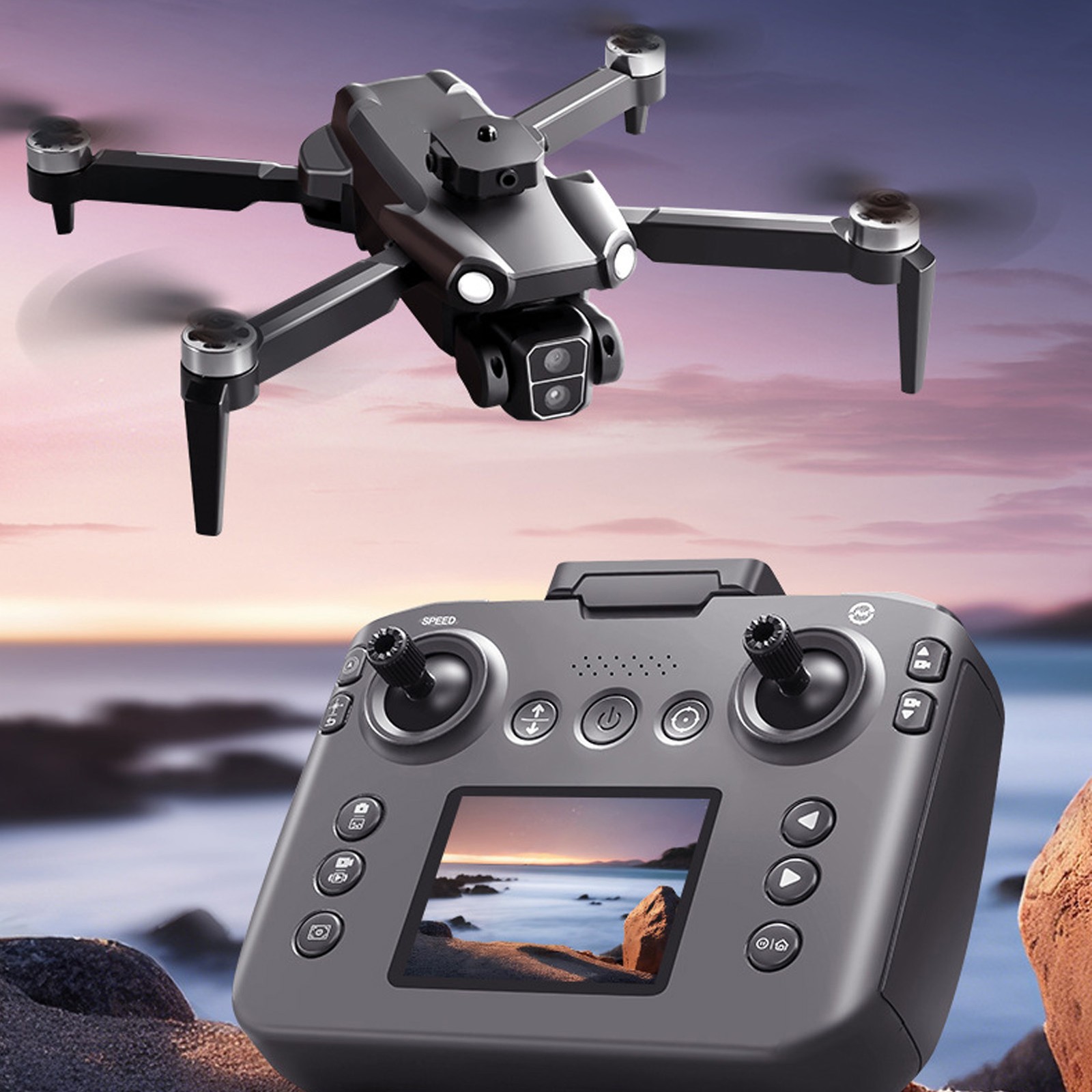 Drone Dual Camera Intelligent Obstacle Avoidance Optical Hovering GPS