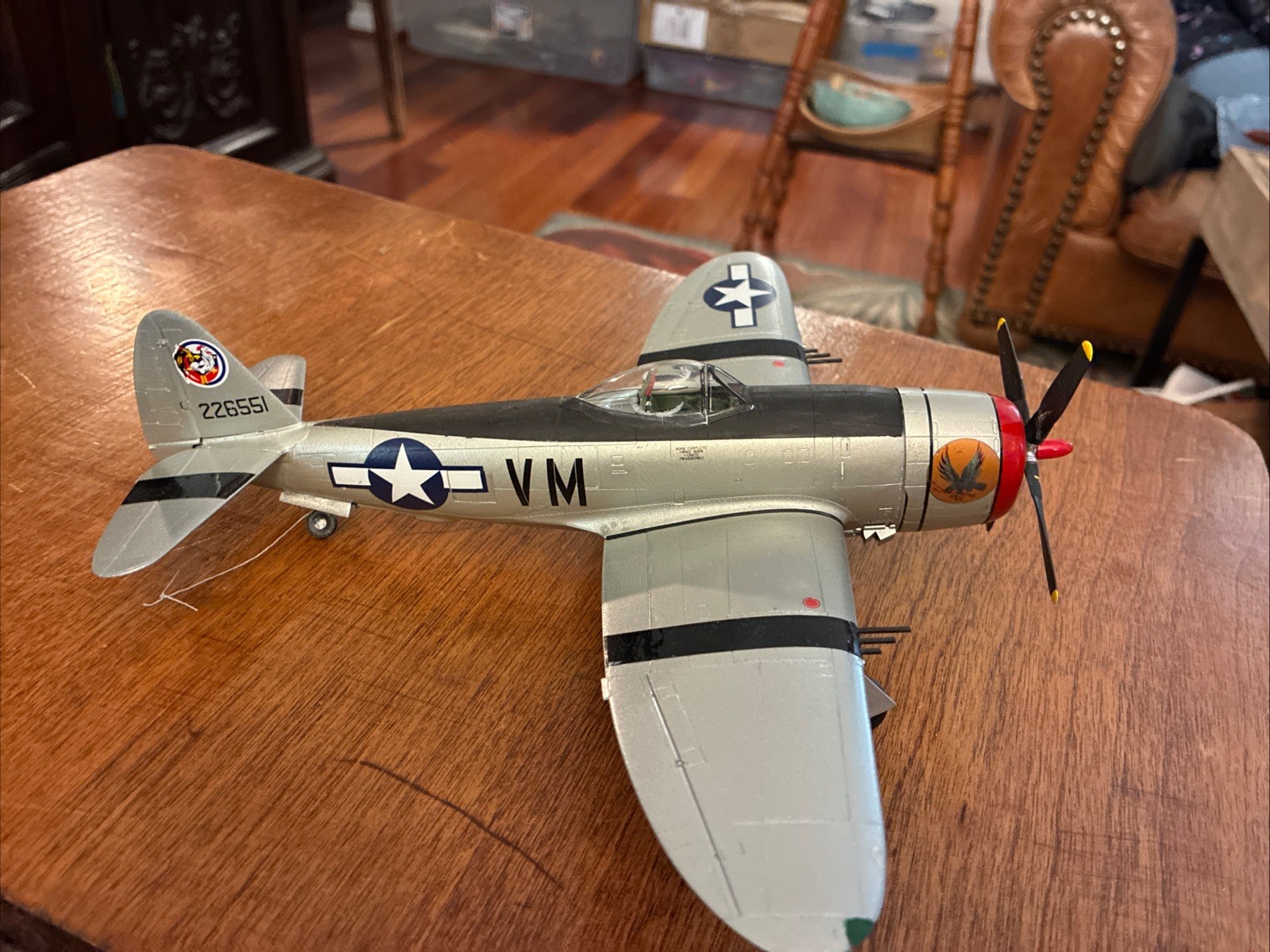 Plastic Model 1/48 USAF P-47 D THUNDERBOLT MODEL KIT 1/48 Built Airplane