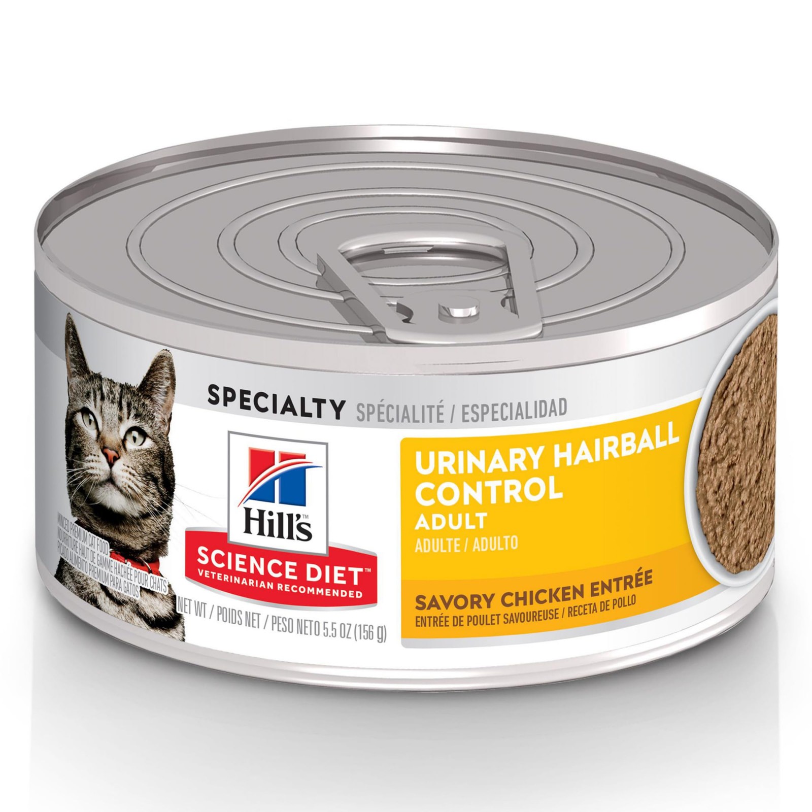 Hill's Science Diet Adult 1-6 Urinary+Hairball Cat Food Chicken 5.5oz 24-Cans