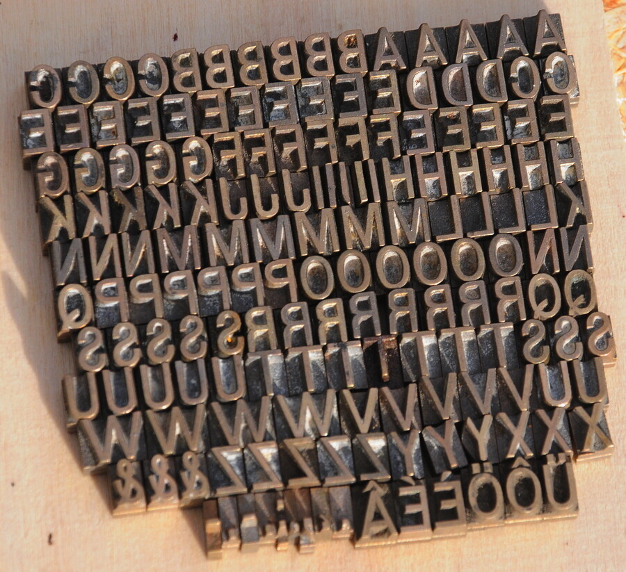 Bookbinding Brass Type set 0.24" embossing gold finishing leather gilding gold