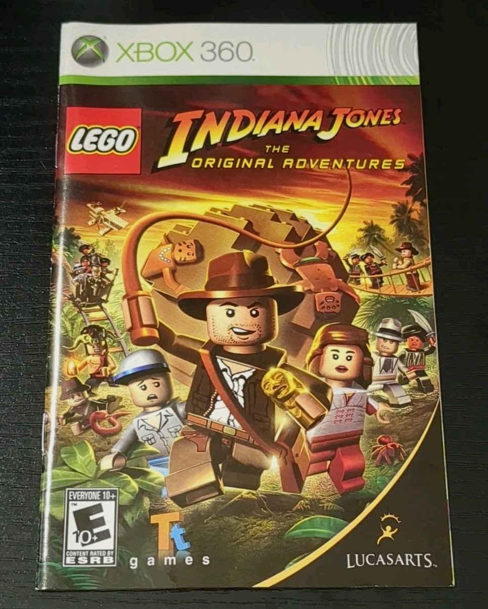 Lego Indiana Jones LIJ Xbox 360 Original Booklet Manual ONLY Guide Instructions