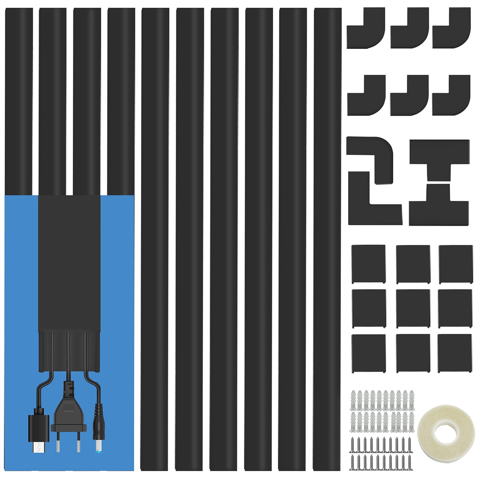 Cord Cover Raceway Kit - 157" Cable Concealer, Wire Hider for TV Wall Mountin...