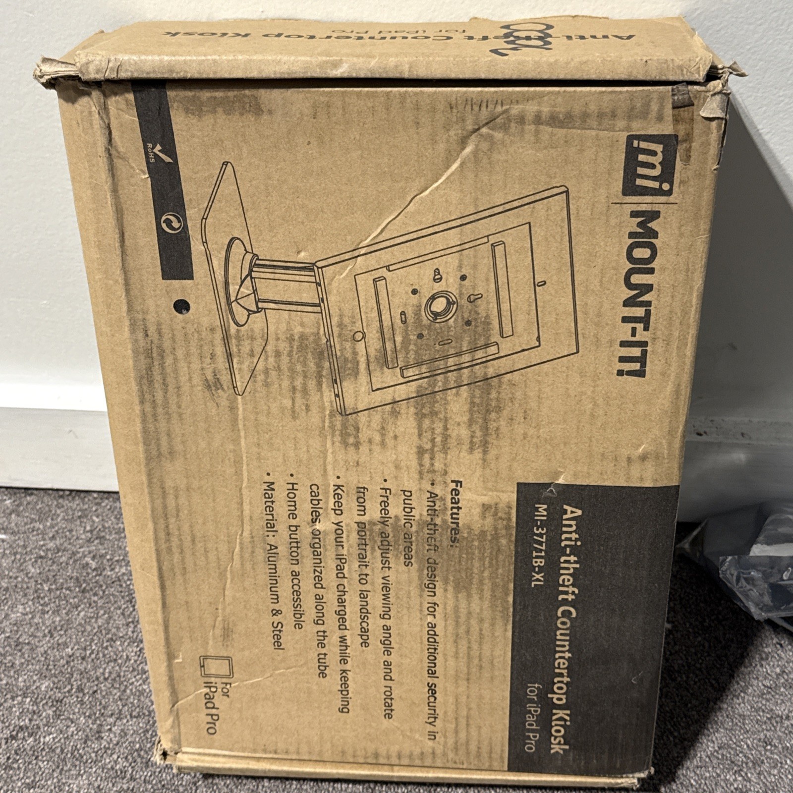 Mount-It! Tablet iPad Pro Countertop Mount MI-3771B-XL Anti-Theft Locking White