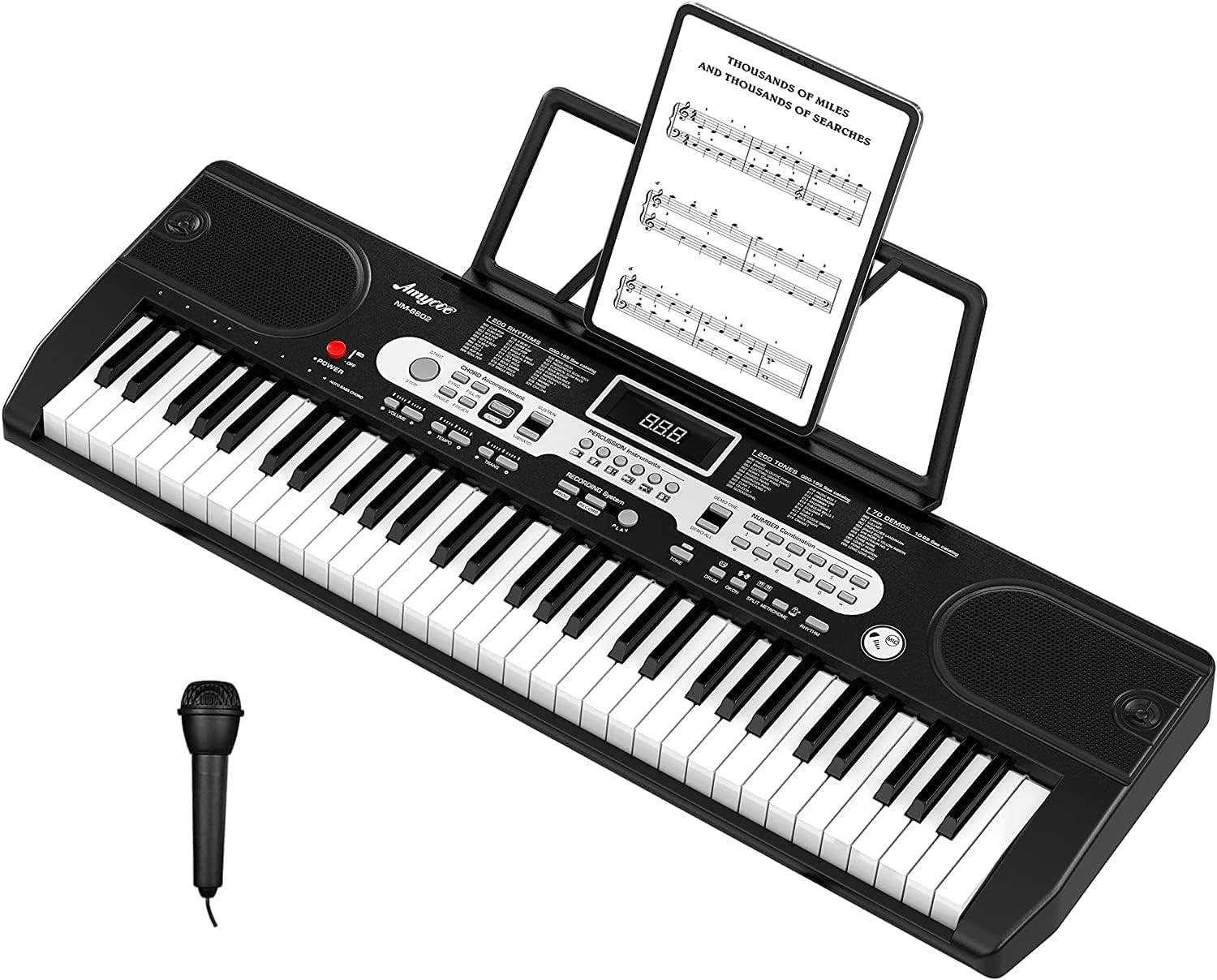 Keyboard Piano, 61 Key Electric Piano Keyboard for Beginners and Kids, with Micr