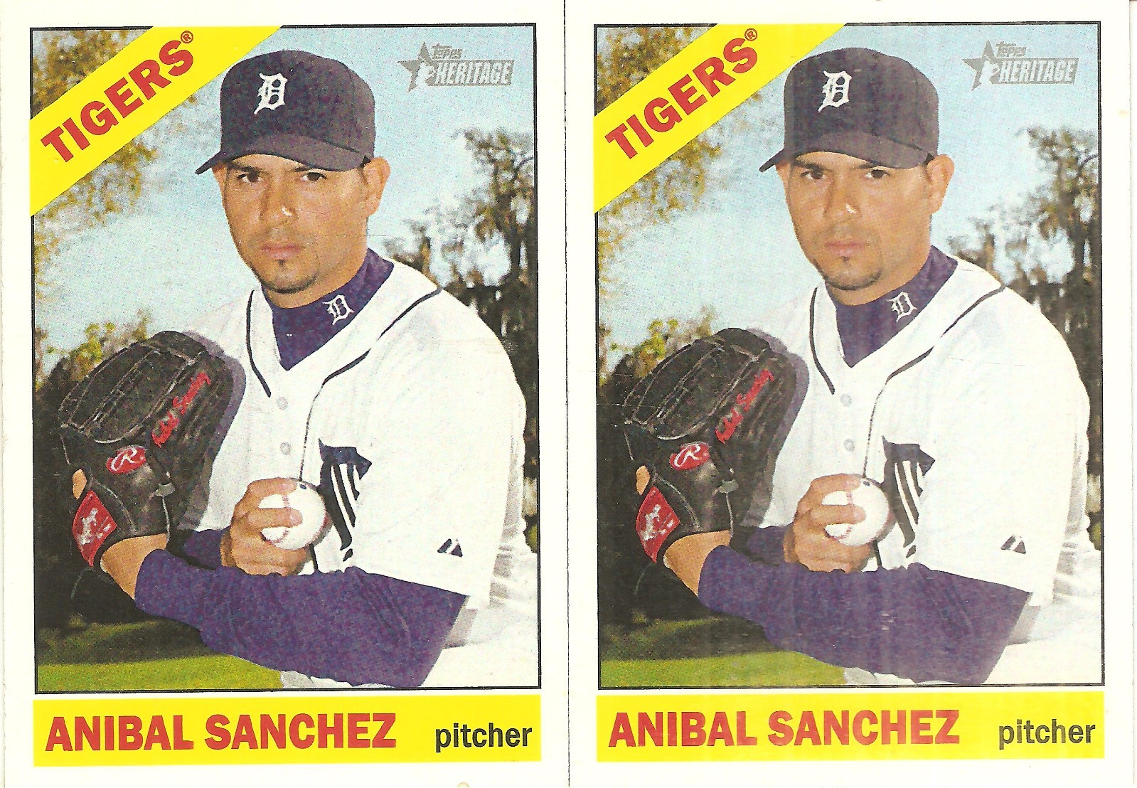 2 CARD 2015 TOPPS HERITAGE ANIBAL SANCHEZ BASEBALL CARD LOT