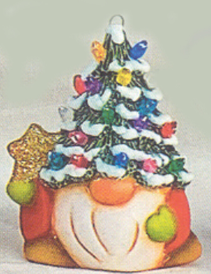 Ceramic Bisque Ready to Paint Boy Christmas Ornament Gnome plastic lights inc 