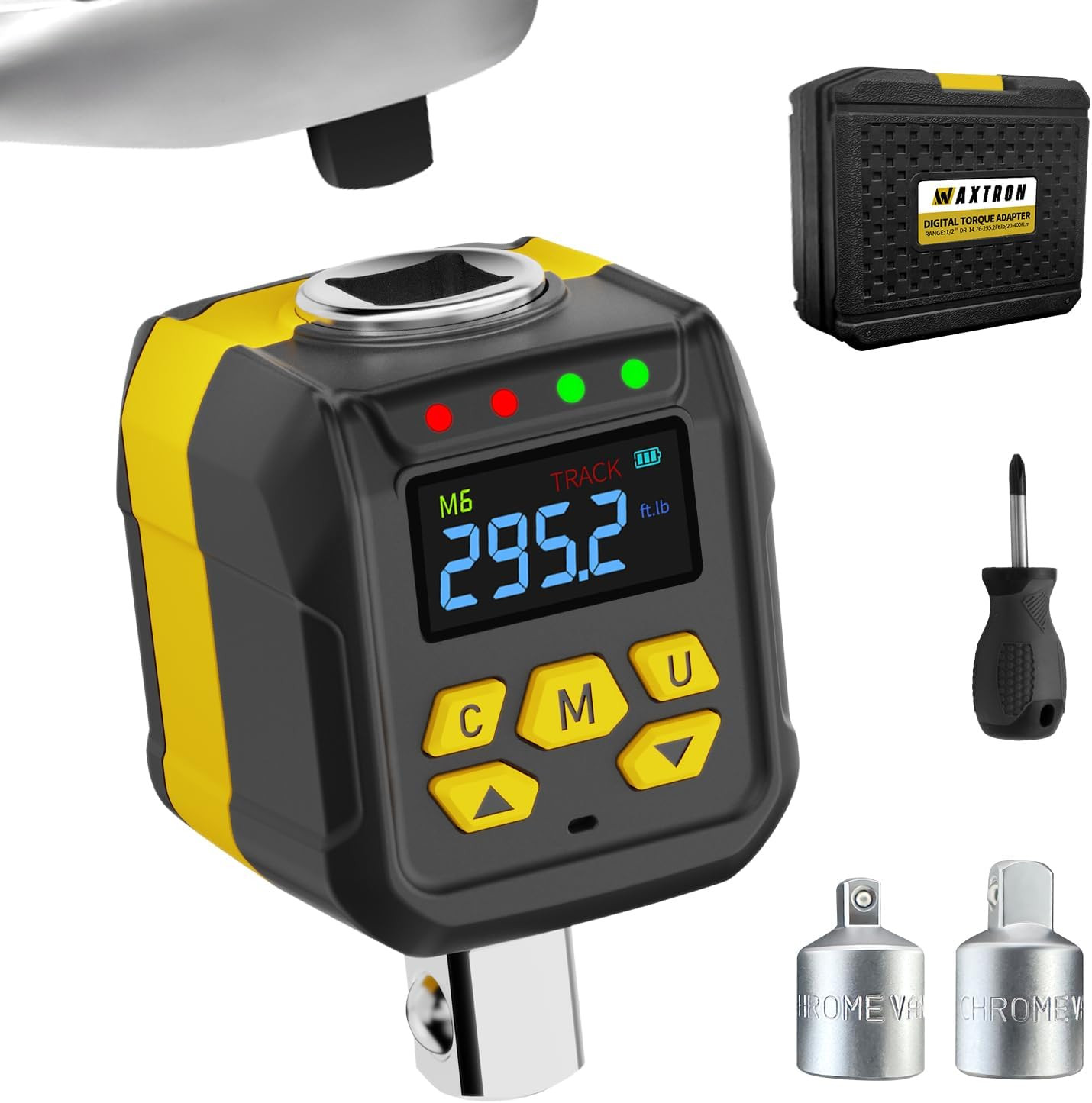 1/2-Inch Drive Digital Torque Adapter 15-295 Ft-Lb, ±2% Accuracy with Color LCD 