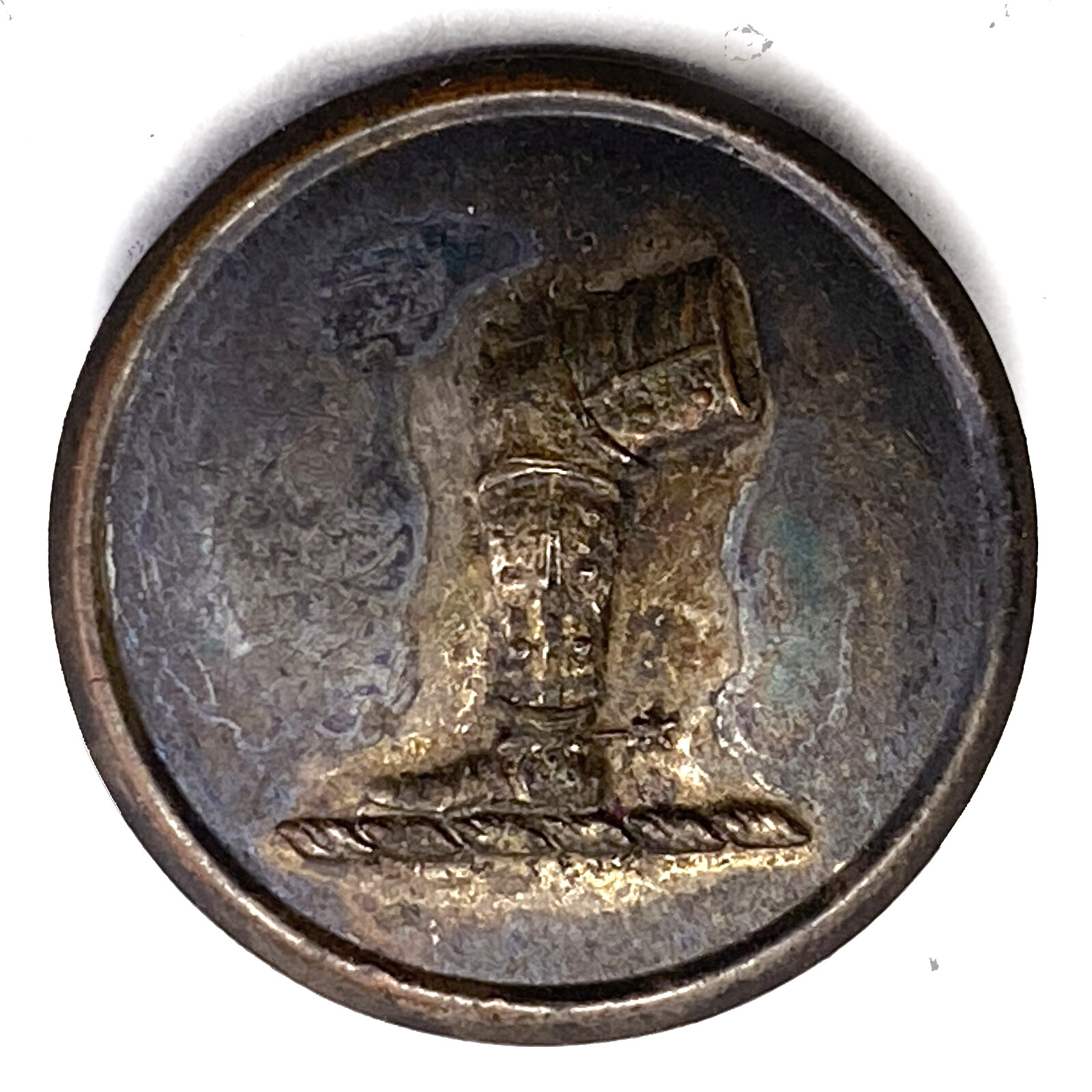 Antique C PITT & CO LONDON Livery Button Leg Armor Boot Star Spur Foot 5/8"