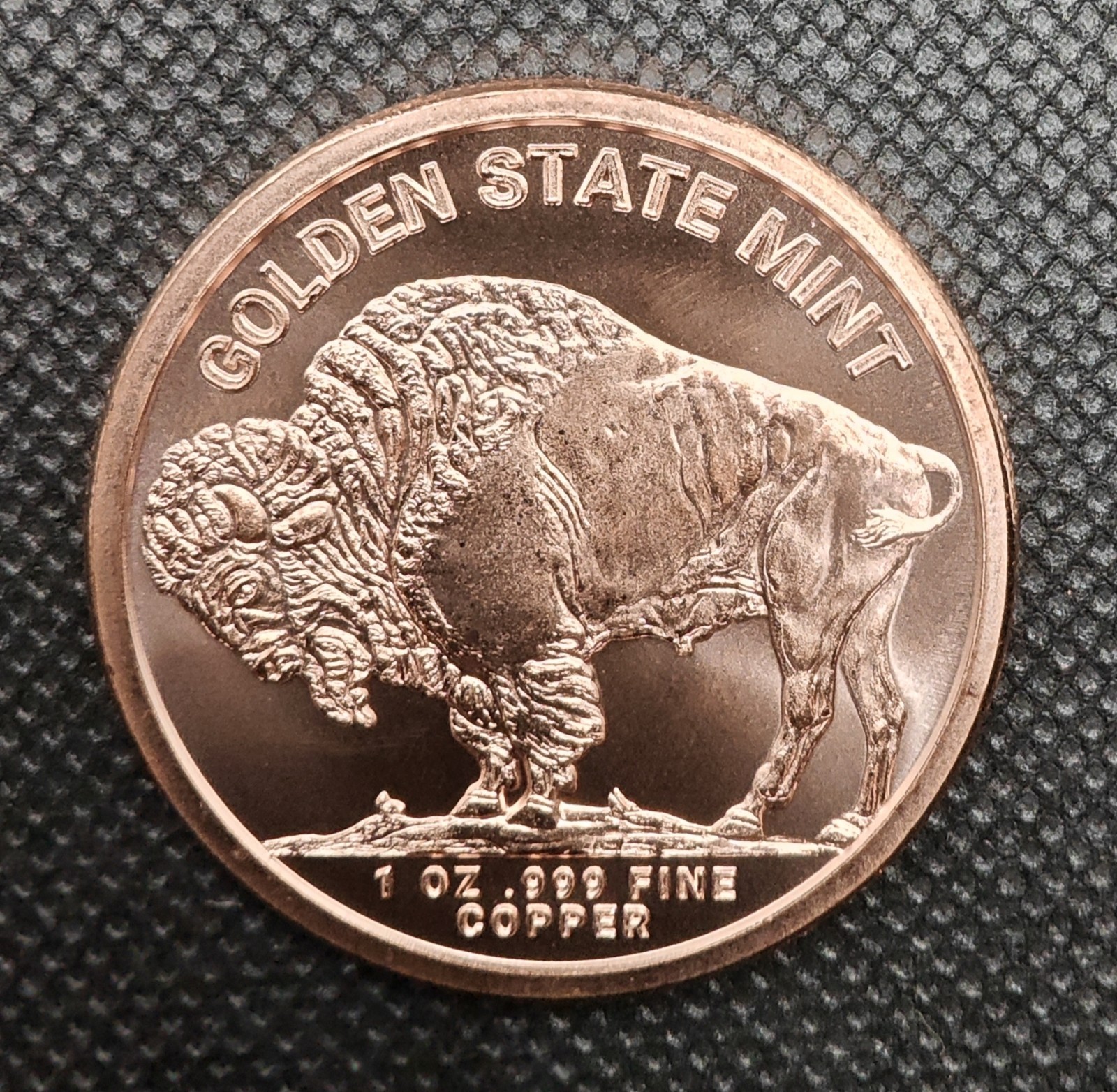 1 oz. Golden State Mint Copper Round Buffalo .999 Fine