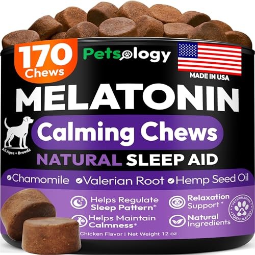 Natural Melatonin Calming Chews for Dogs - Anxiety, Stress, Separation Relief