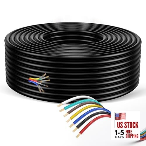 7 Way Trailer Wire – Heavy Duty 14 Gauge 7 Pin Trailer Wiring Harness Kit with 