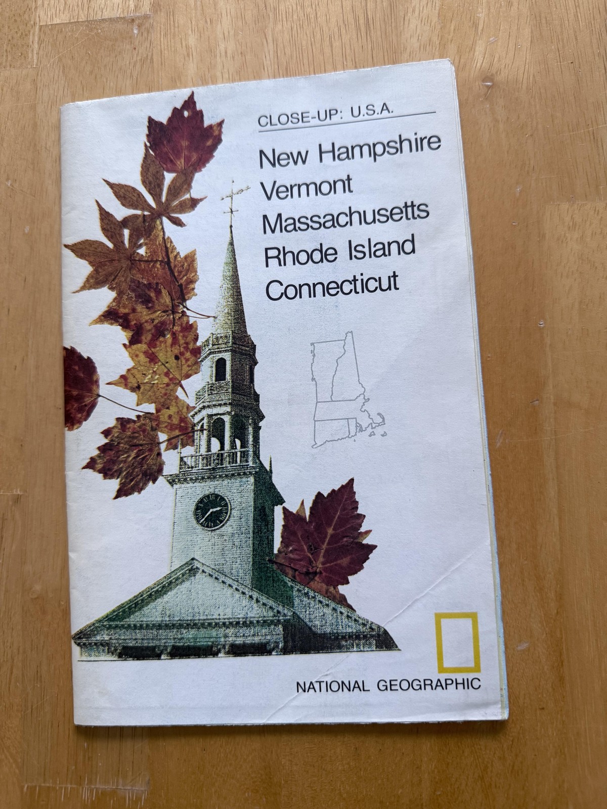 Vintage 1975 National Geographic Western New England Map Fold-Out NH VT MA RI CT