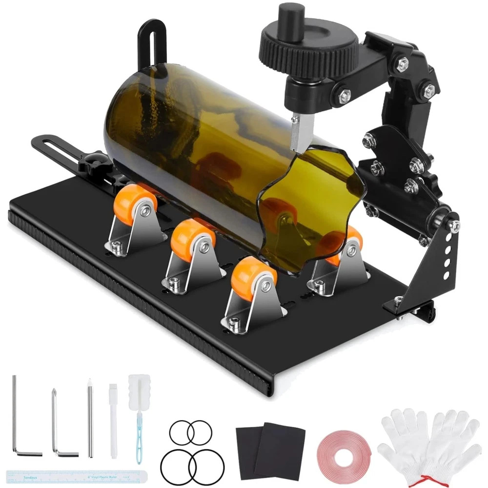 Glass Bottle Cutter Kit, DIY Glass Cutter for Bottles with Adjustable Width, ...