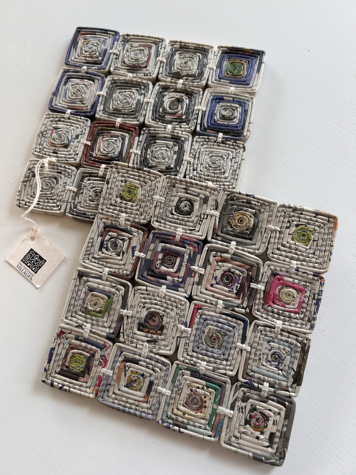 Ten Thousand Paper Art Trivets Table Topper Handmade Recycled Printer Paper