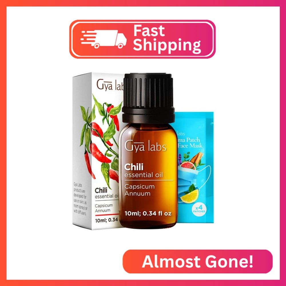 Gya Labs Chili Essential Oil - 0.34 Fl Oz - for Hair, Skin, Diffuser, Aromathera
