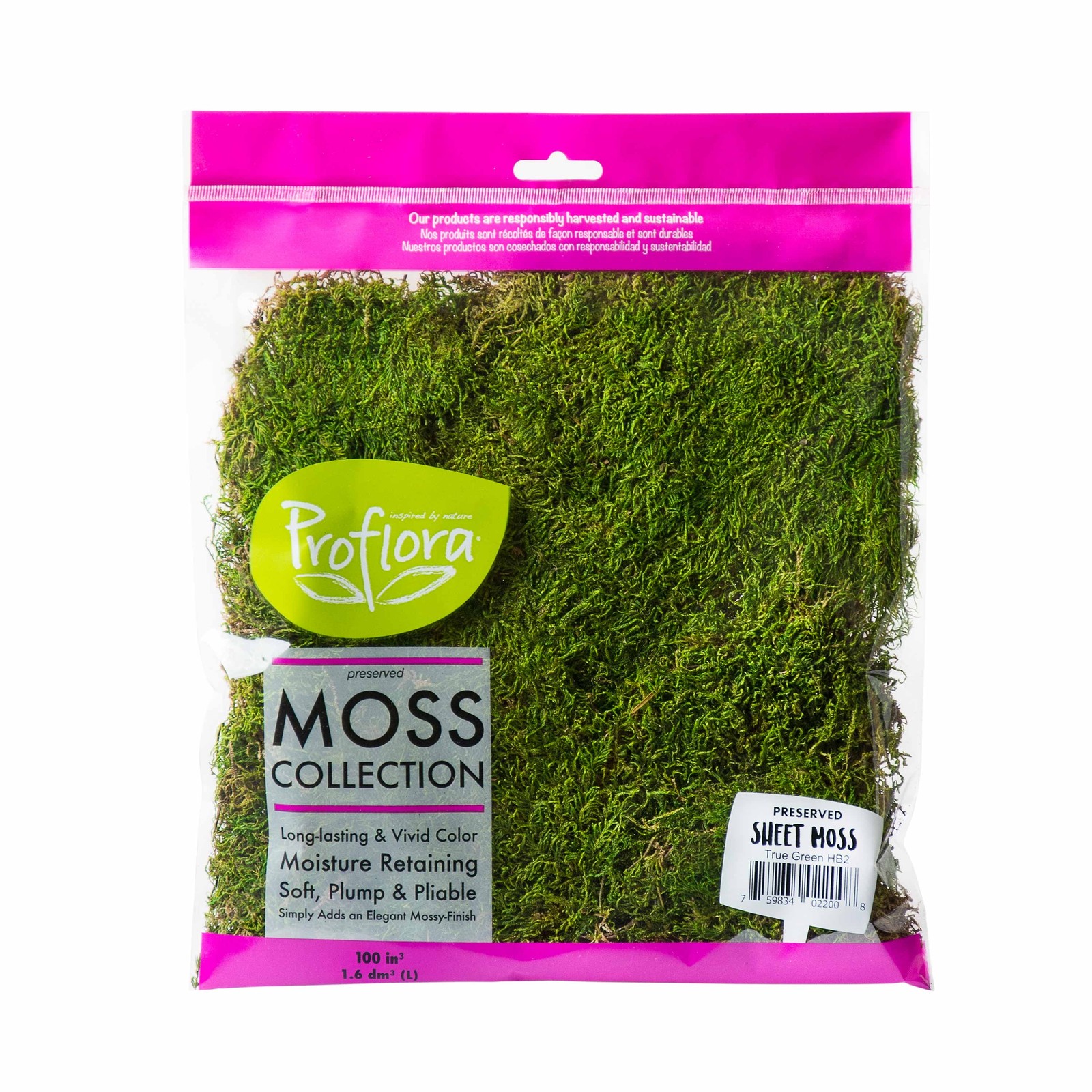 Natural Green Moss Sheet for Floral Arrangements 2 oz Fresh Moss Mat