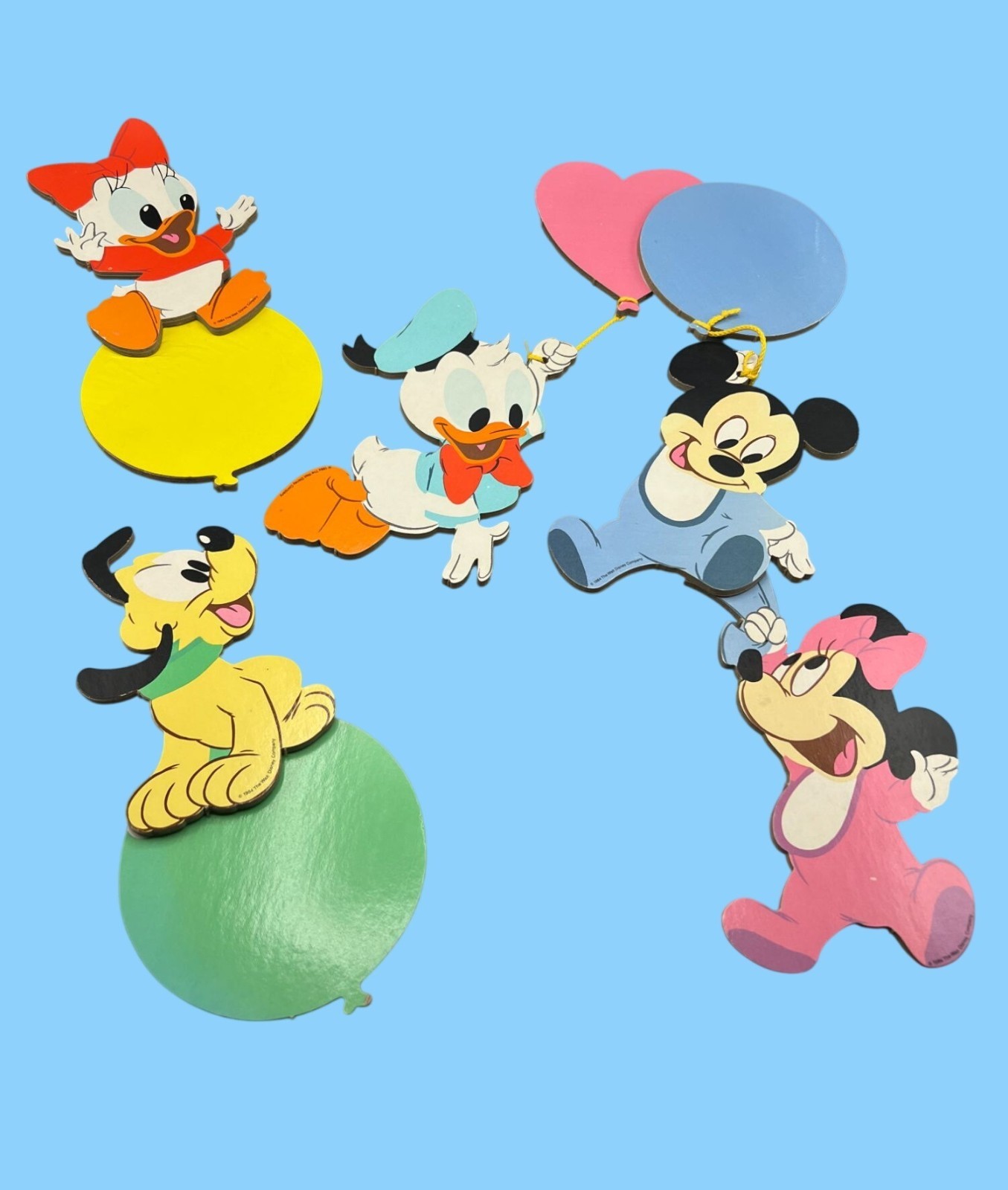 1984 Disney Balloon Wall Decor Set Baby Mickey & Friends Retro Nursery Wall Art